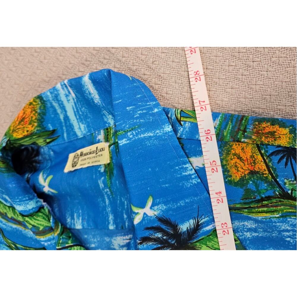 HAWAIIN LUAU | Shirt Short Sleeve Mens Resort Vacation Surfing Cabanacore VTG - Picture 8 of 12